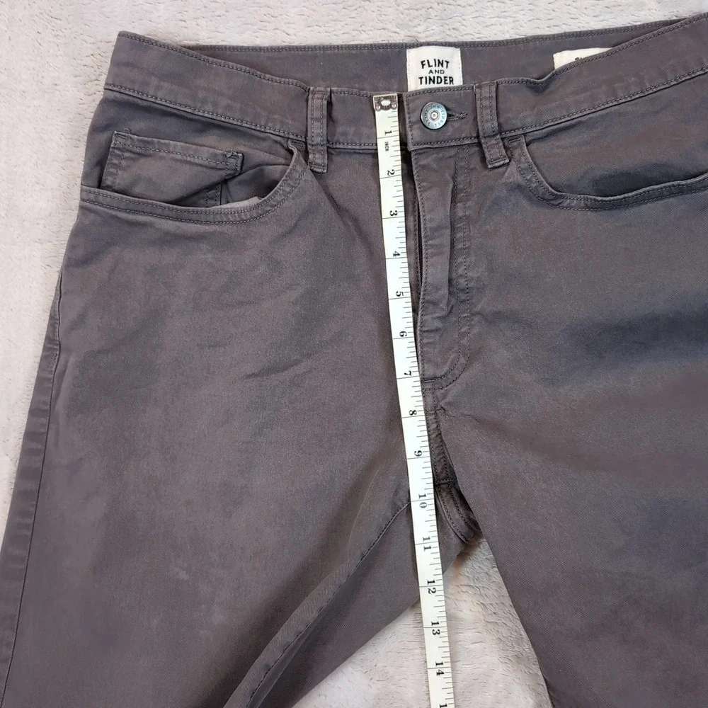 Flint and‎ Tinder 365 Pants Mens 31x32 (31x31) Gray Slim Fit Chino Five Pocket